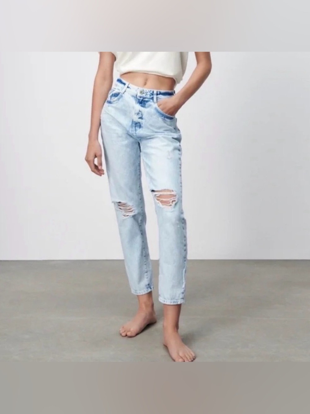 Zara High Rise Mom Jeans